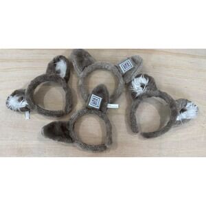 Great Wolf Lodge Wolf Ear Headband Lot of 4 Gray Faux Fur Costume GWL